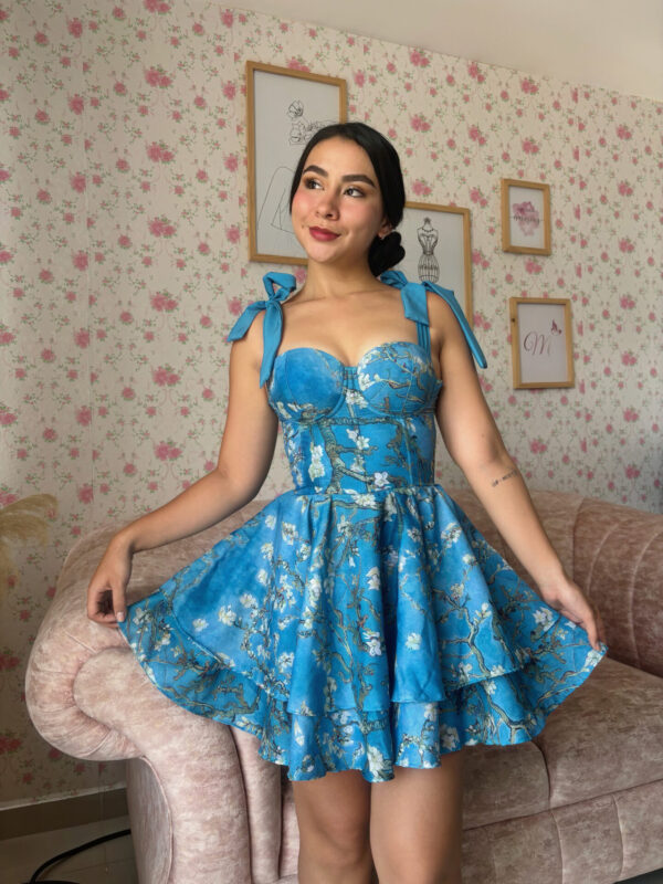 VESTIDO CORSET ALMENDRO EN FLOR