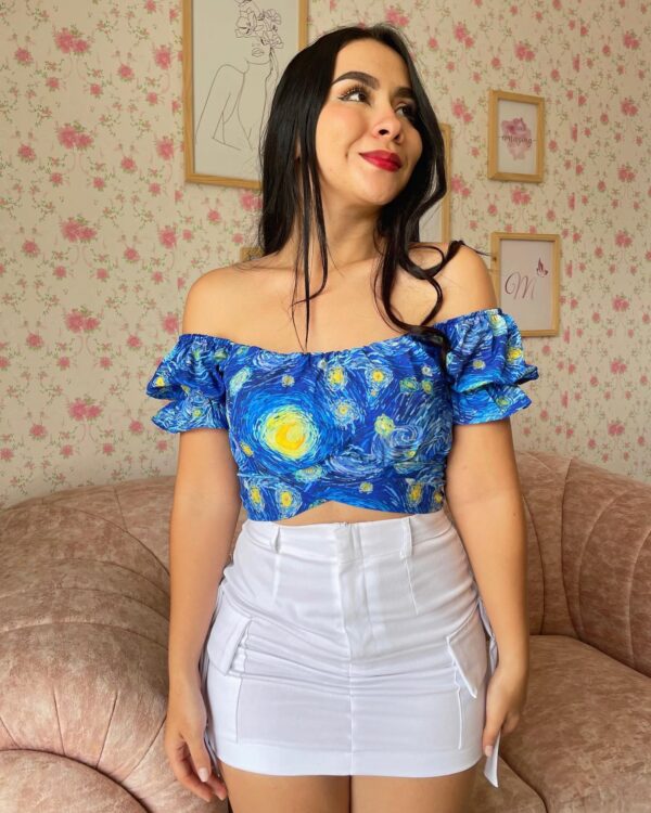 SET CAMPESINA NOCHE ESTRELLADA + FALDA CARGO