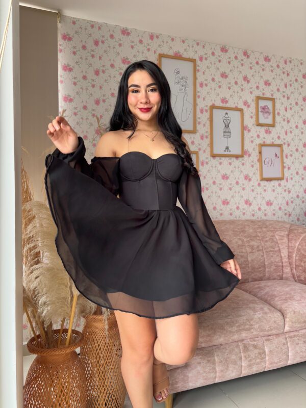 VESTIDO CORSET ELEANOR - NEGRO