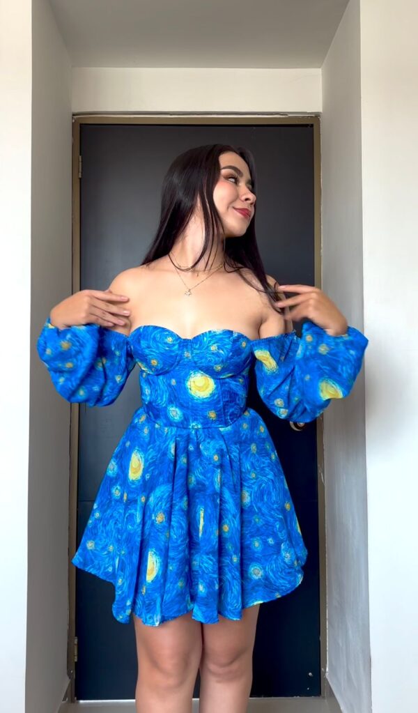 VESTIDO CORSET ELEANOR - NOCHE ESTRELLADA - Imagen 2