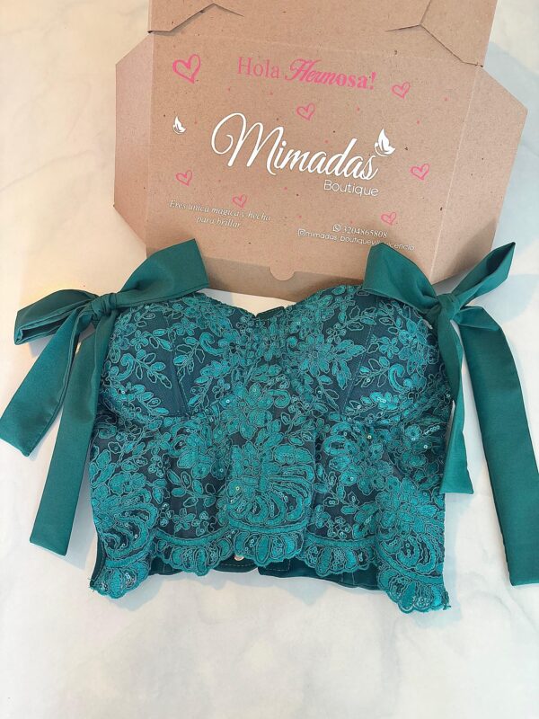CORSET CHANTILLY VERDE ESMERALDA.