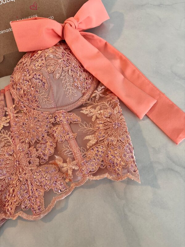 CORSET CHANTILLY CORAL - Imagen 2