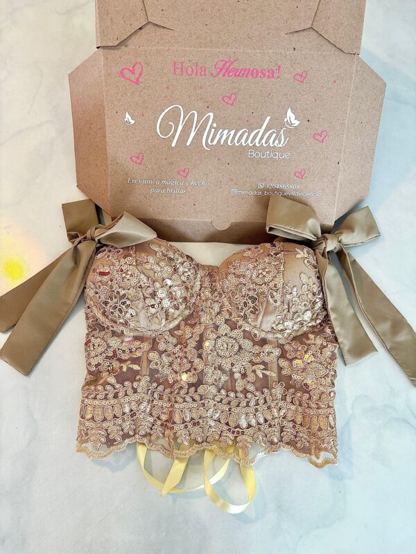 CORSET CHANTILLY DORADO