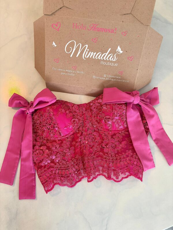 CORSET CHANTILLY FUCSIA