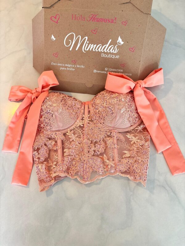 CORSET CHANTILLY CORAL