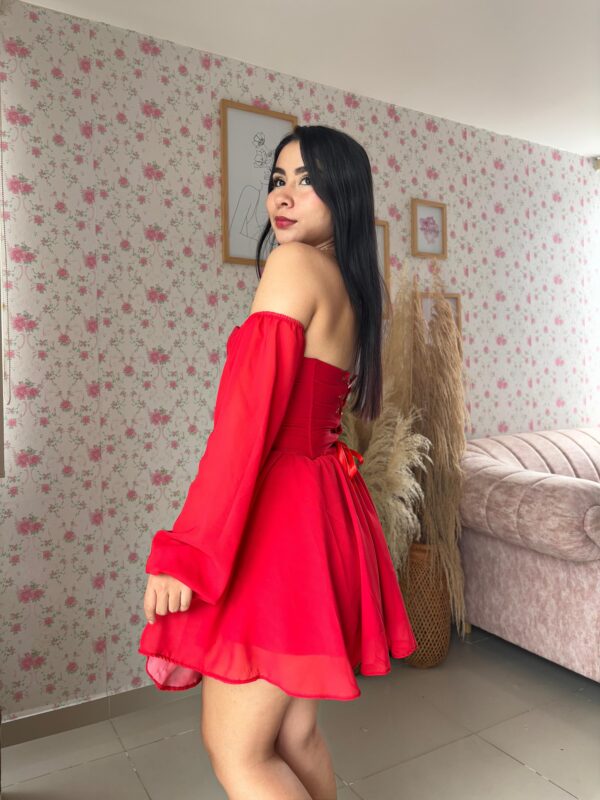 VESTIDO CORSET ELEANOR - ROJO - Imagen 2