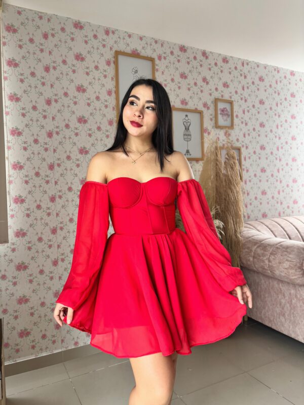 VESTIDO CORSET ELEANOR - ROJO