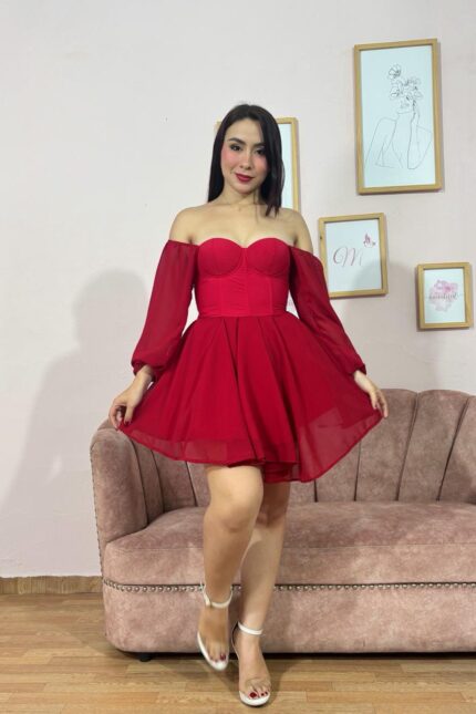 VESTIDO CORSET ELEANOR - ROJO