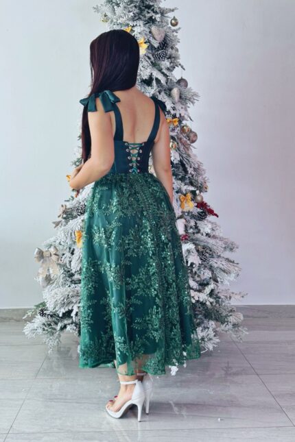 VESTIDO CORSET CHANTILLY MIDI