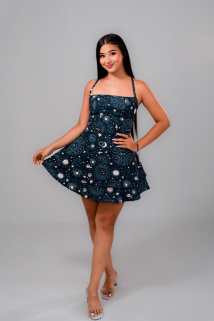 VESTIDO CORSET DACOTA ASTRO AZUL