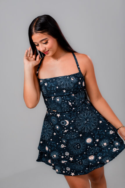 VESTIDO CORSET DACOTA ASTRO AZUL