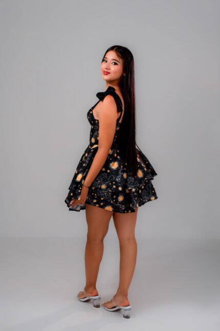 VESTIDO CORSET NOCHE ESTRELLADA NEGRO