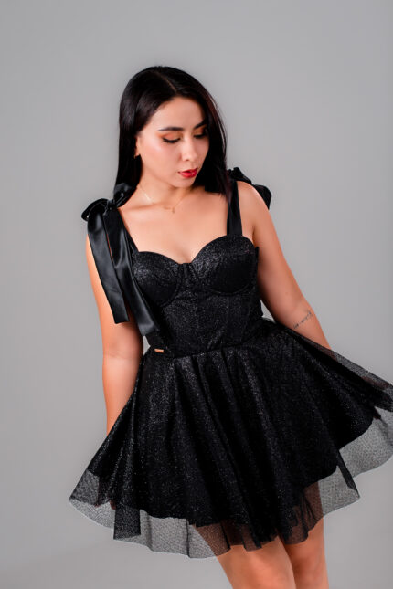 VESTIDO CORSET SATIN CELESTIAL