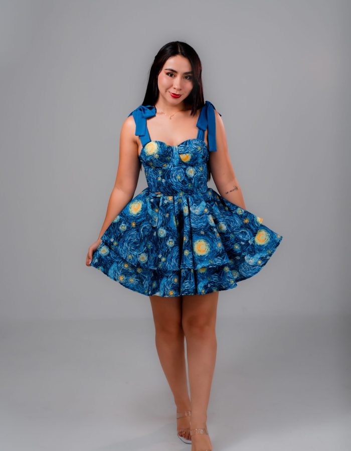 VESTIDO CORSET NOCHE ESTRELLADA AZUL